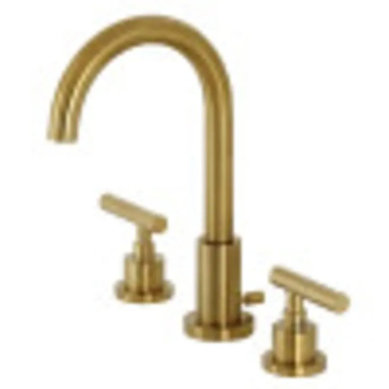 Kingston Brass FSC8923CML Manhattan Widespread Bathroom Faucet with Brass Pop-Up, Brushed Brass Affordable