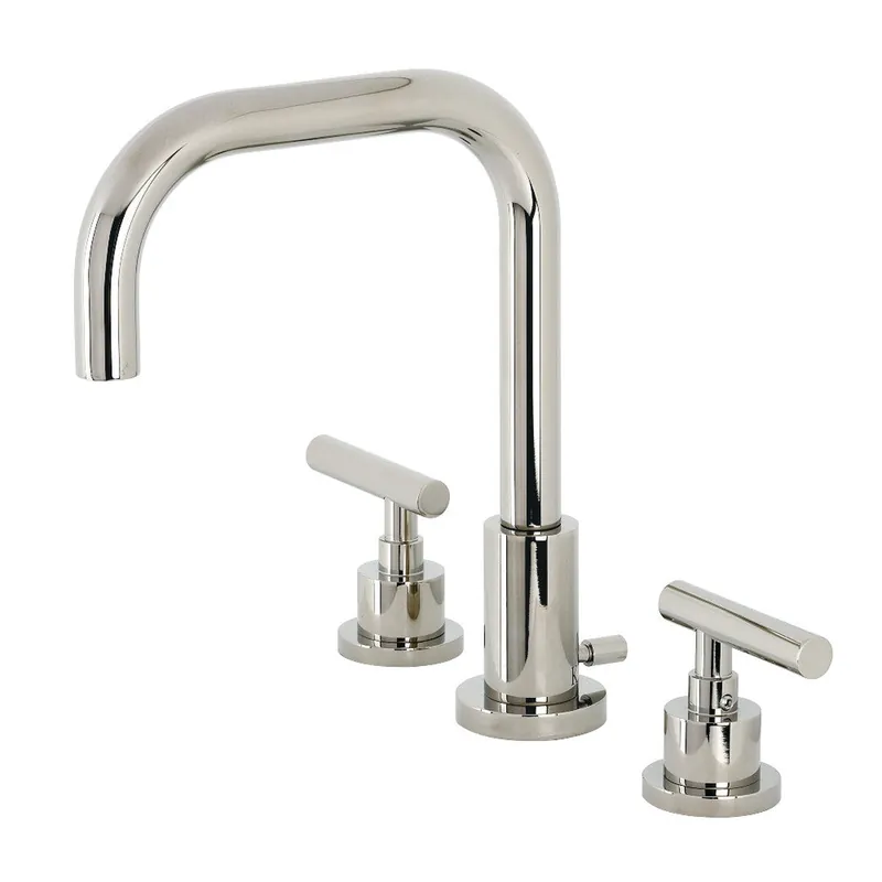 Kingston Brass FSC8939CML Manhattan Widespread Bathroom Faucet with Brass Pop-Up, Polished Nickel Luxury