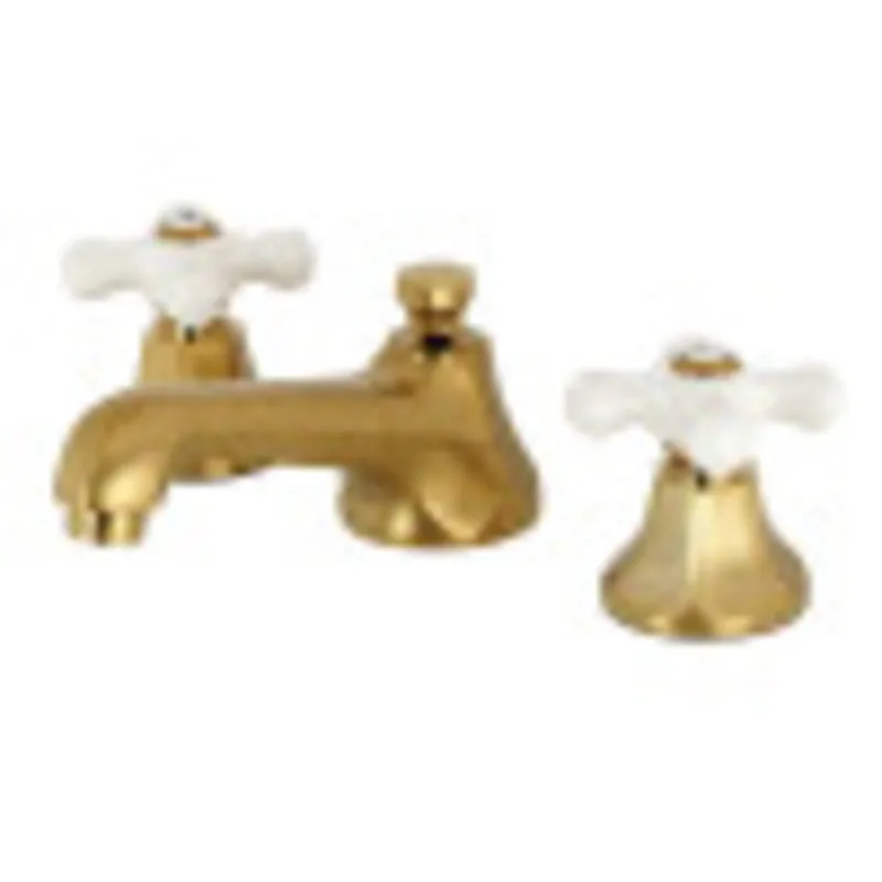 Budget Kingston Brass KS4467PX 8 in. Widespread Bathroom Faucet, Brushed Brass