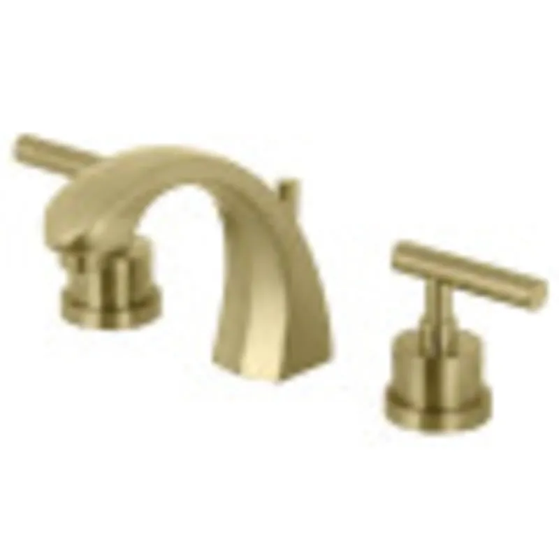 Kingston Brass KS4987CML Manhattan 8 in. Widespread Bathroom Faucet, Brushed Brass Fast Shipping
