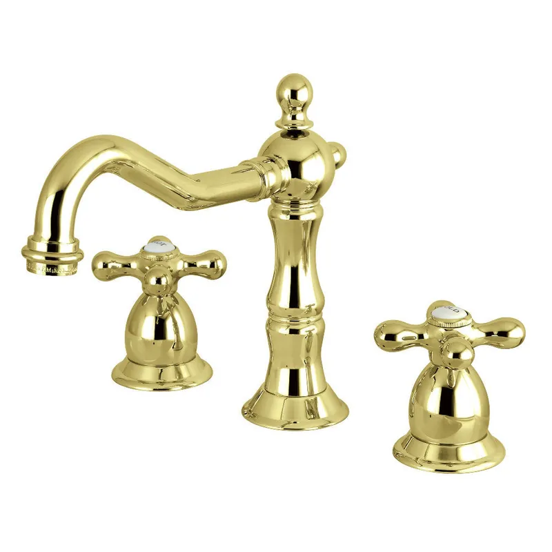Genuine Kingston Brass KS1972AX 8 in. Widespread Bathroom Faucet, Polished Brass