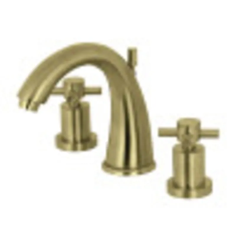 Kingston Brass KS2967DX 8 in. Widespread Bathroom Faucet, Brushed Brass Worldwide Shipping