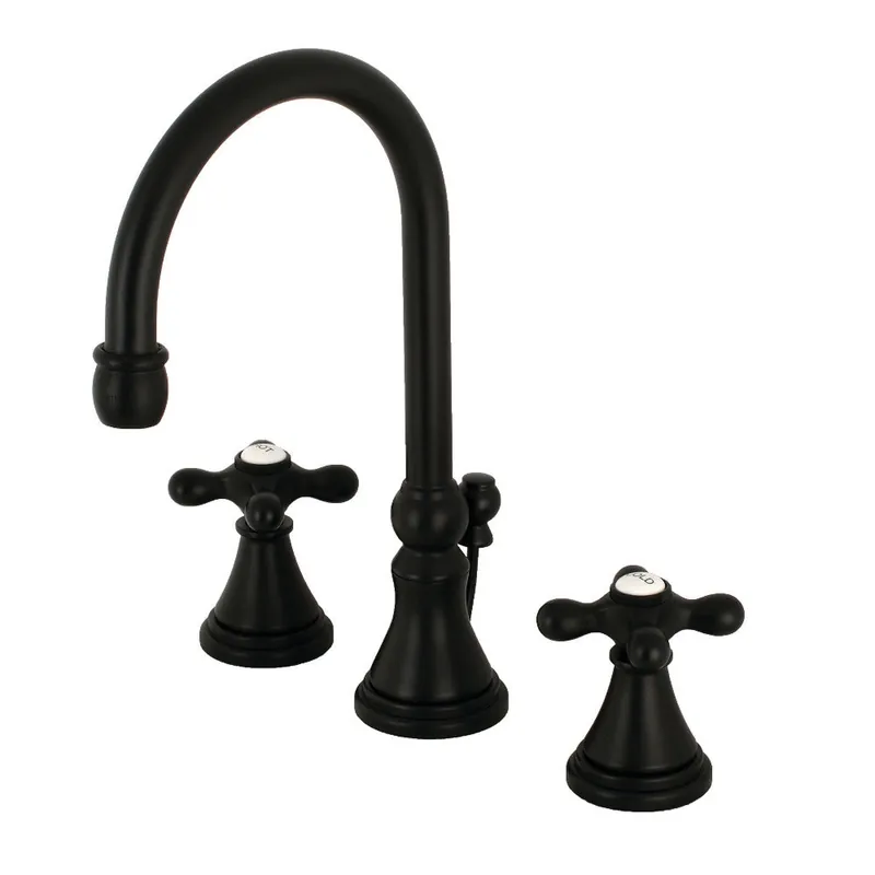 Kingston Brass KS2980AX Governor Widespread Bathroom Faucet with Brass Pop-Up, Matte Black Grab Now