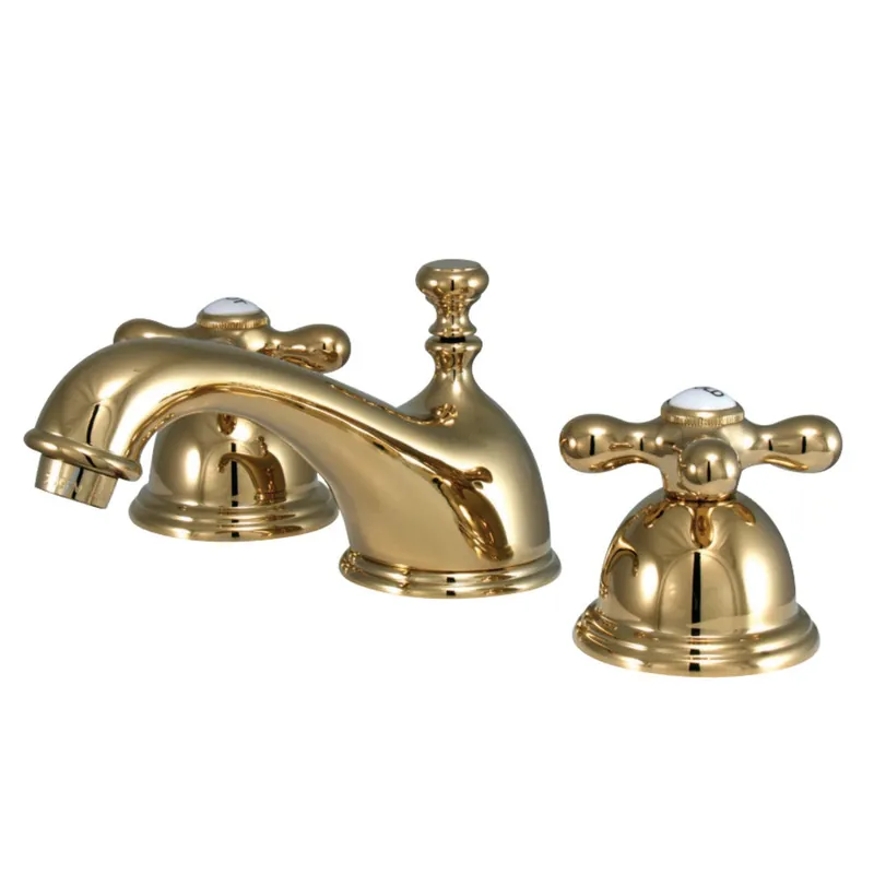 Viral Kingston Brass KS3962AX 8 in. Widespread Bathroom Faucet, Polished Brass