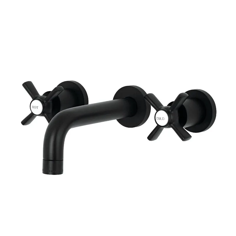 Kingston Brass KS8120ZX Millennium 2-Handle Wall Mount Bathroom Faucet, Matte Black New Arrival