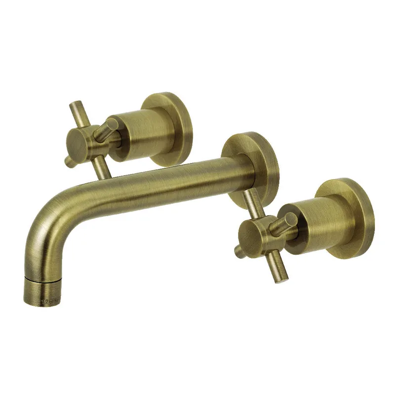 New Arrival Kingston Brass KS8123DX Concord 2-Handle Wall Mount Bathroom Faucet, Antique Brass