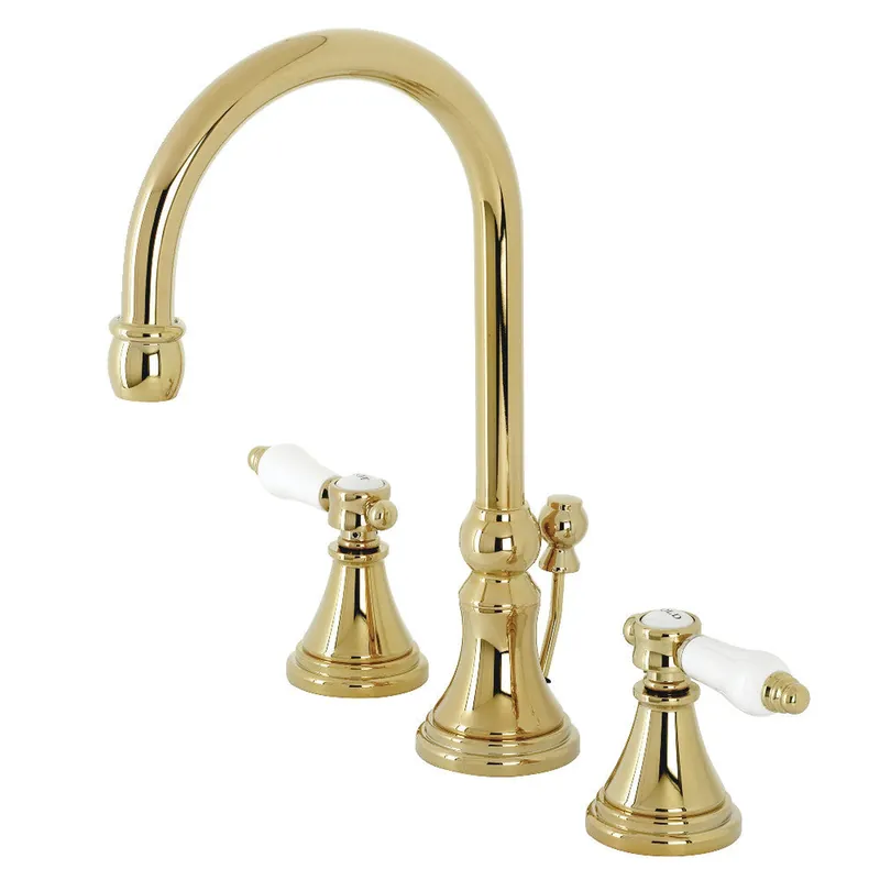 Kingston Brass KS2982BPL Bel-Air Widespread Bathroom Faucet with Brass Pop-Up, Polished Brass Save Now