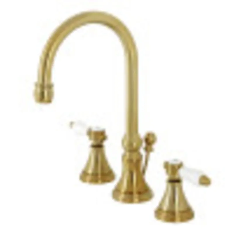 Holiday Sale Kingston Brass KS2987BPL Bel-Air Widespread Bathroom Faucet with Brass Pop-Up, Brushed Brass