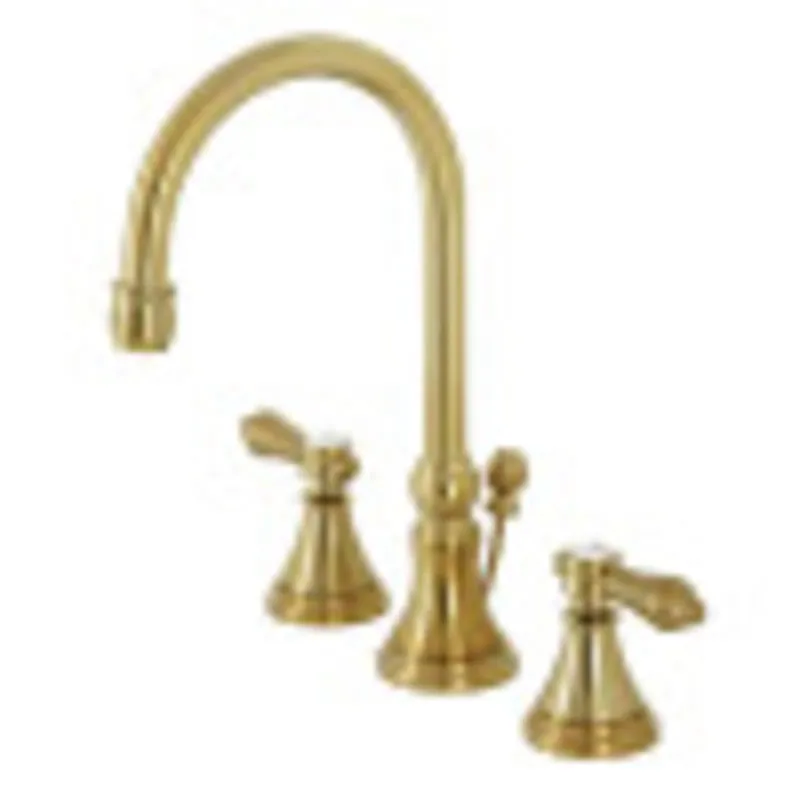 Kingston Brass KS2987BAL Heirloom Widespread Bathroom Faucet with Brass Pop-Up, Brushed Brass Brand New