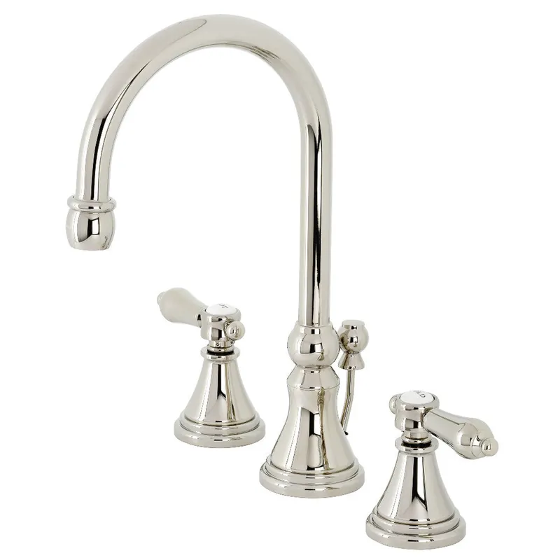 Money Back Guarantee Kingston Brass KS2986BAL Heirloom Widespread Bathroom Faucet with Brass Pop-Up, Polished Nickel
