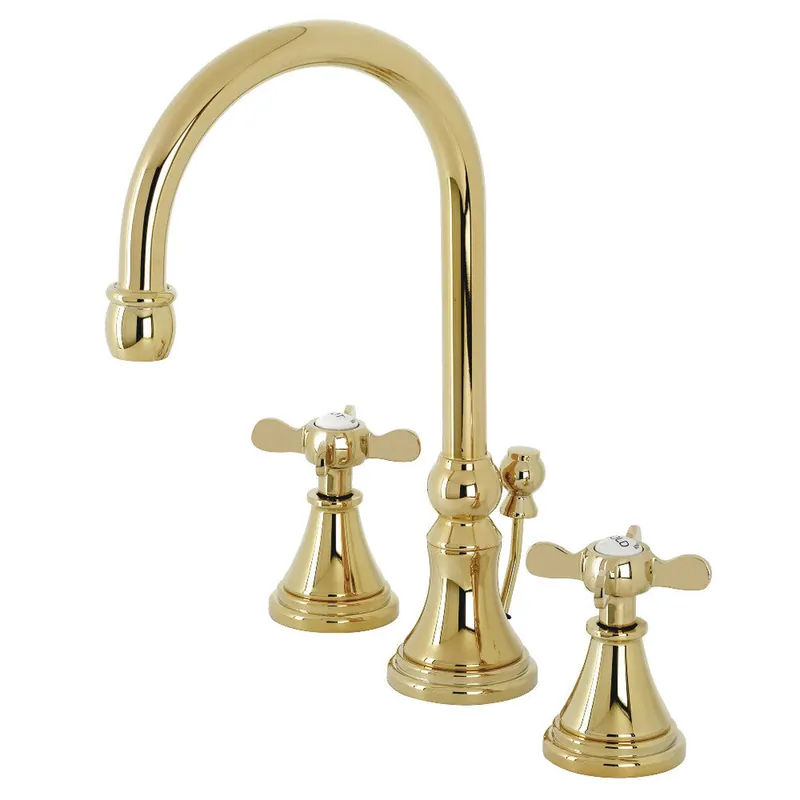 Buy Direct Kingston Brass KS2982BEX Essex Widespread Bathroom Faucet with Brass Pop-Up, Polished Brass