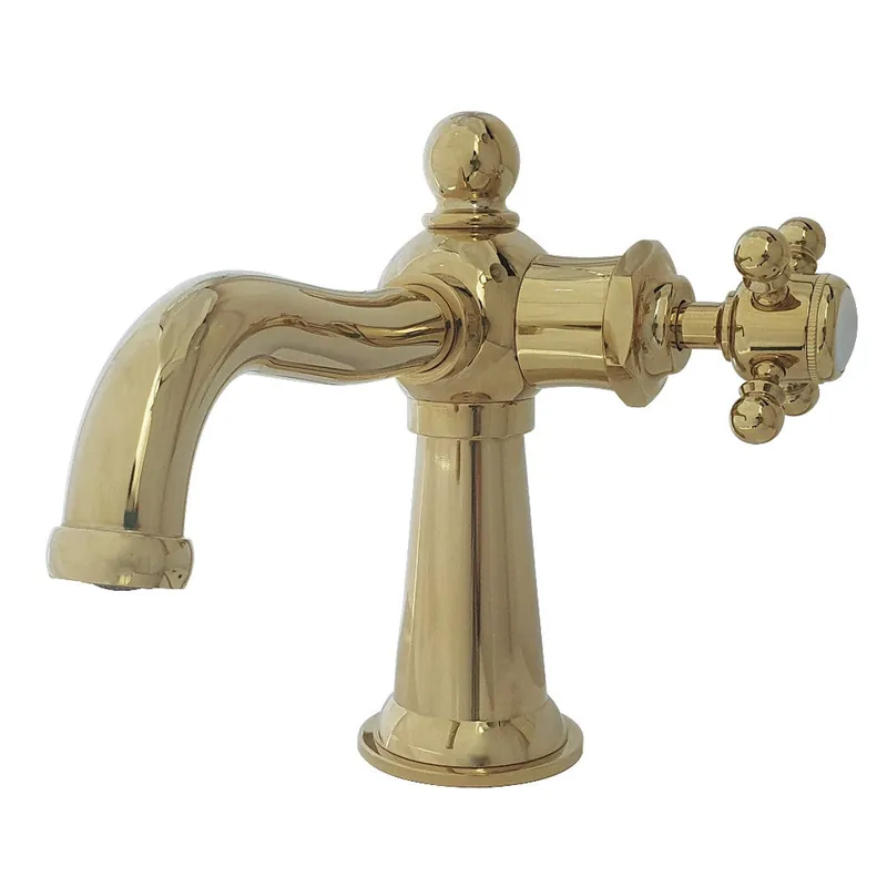 Kingston Brass KS154BXPB Nautical Single-Handle Bathroom Faucet with Push Pop-Up, Polished Brass Weekend Sale