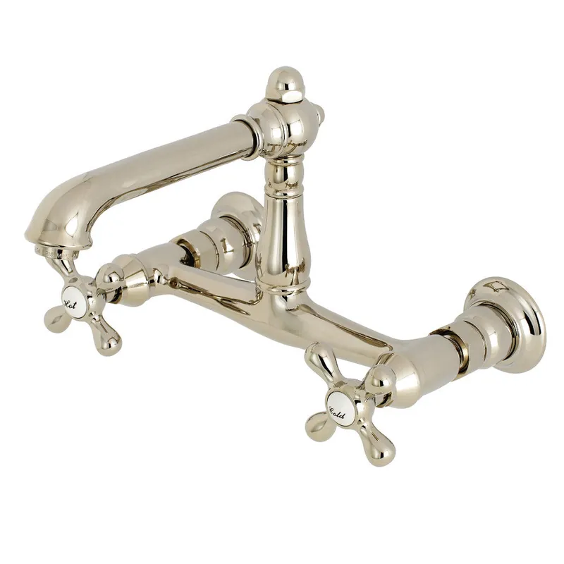 Kingston Brass KS7246AX 8-Inch Center Wall Mount Bathroom Faucet, Polished Nickel Weekend Sale