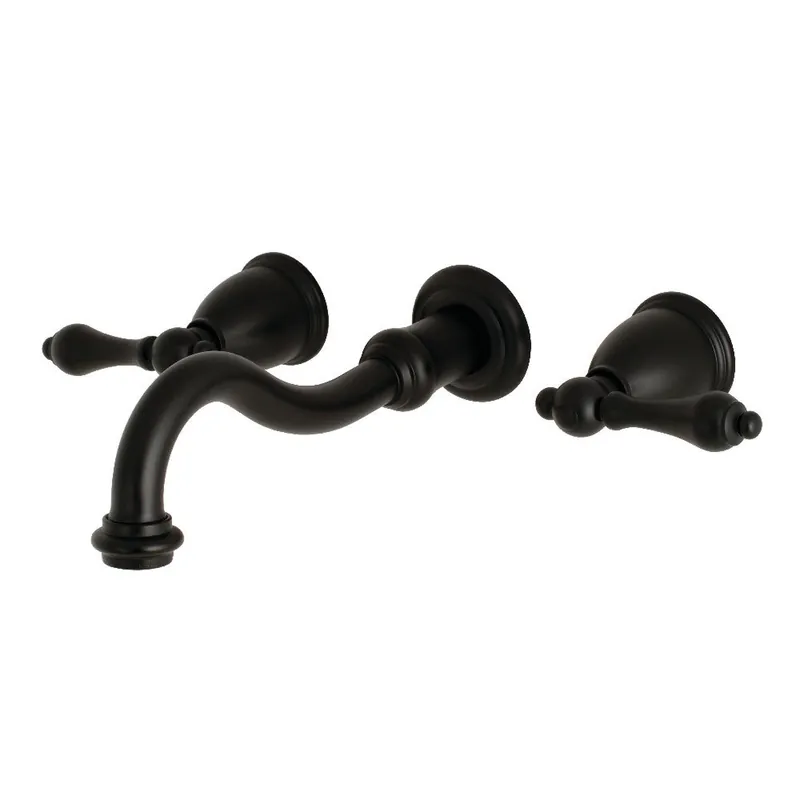 Fast Shipping Kingston Brass KS3120AL Vintage 2-Handle Wall Mount Bathroom Faucet, Matte Black