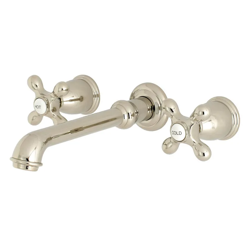 Best Choice Kingston Brass KS7126AX English Country Two-Handle Wall Mount Bathroom Faucet, Polished Nickel