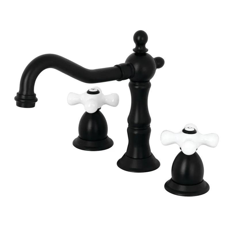 Kingston Brass KS1970PX 8 in. Widespread Bathroom Faucet, Matte Black Viral