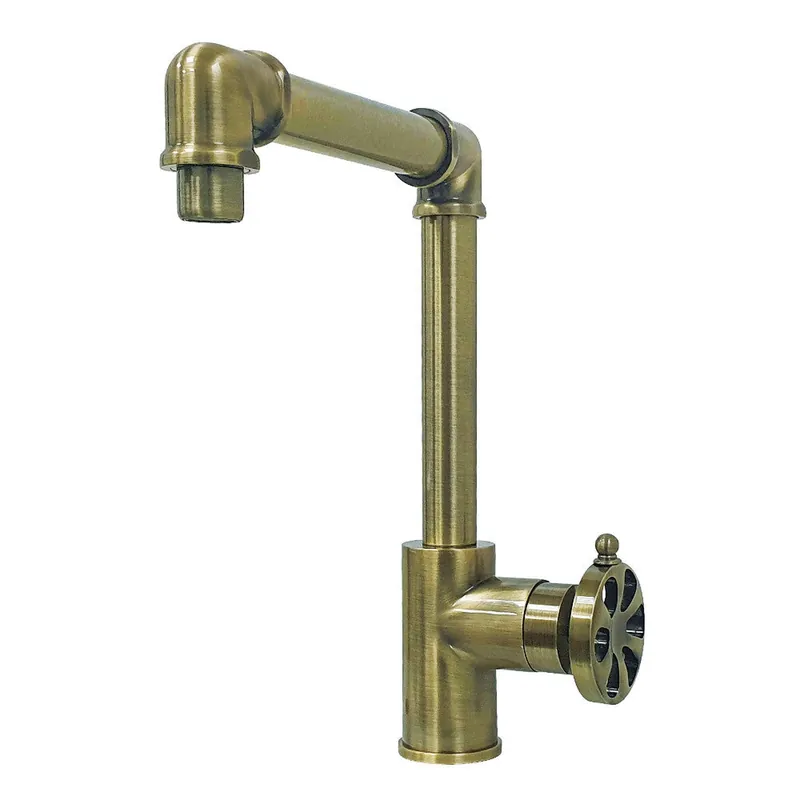 No Minimum Order Kingston Brass KS144RXAB Belknap Single-Handle Bathroom Faucet with Push Pop-Up, Antique Brass