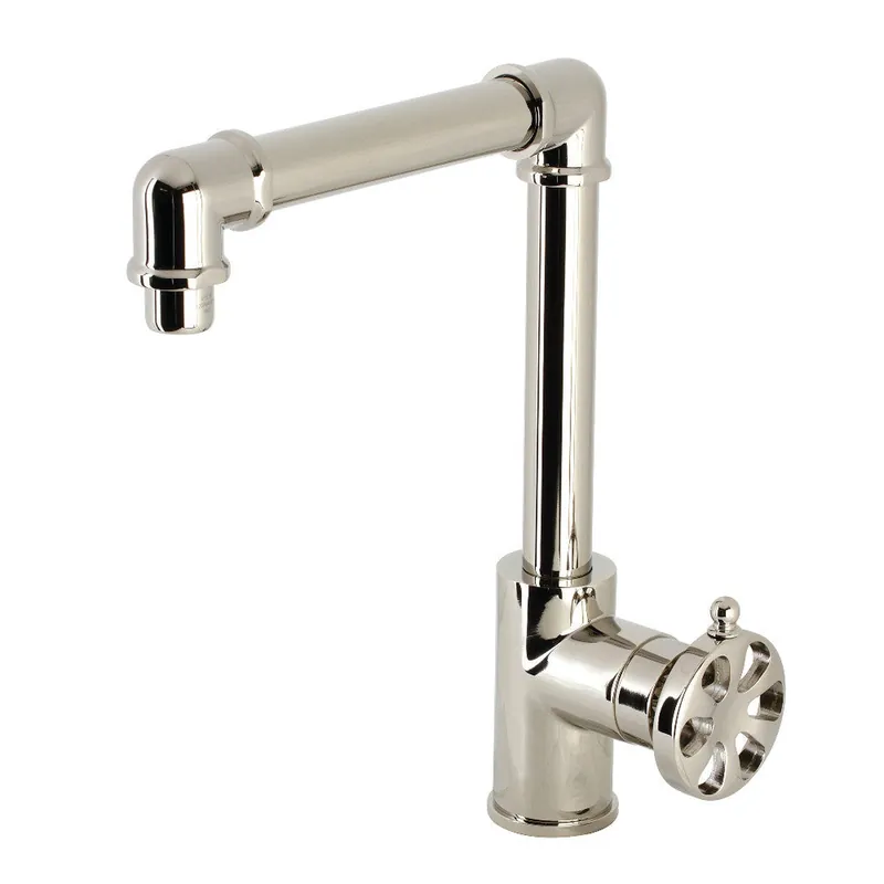 Kingston Brass KS144RXPN Belknap Single-Handle Bathroom Faucet with Push Pop-Up, Polished Nickel Modern