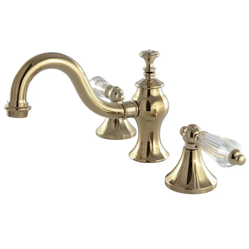 Special Discount Kingston Brass KC7162WLL 8 in. Widespread Bathroom Faucet, Polished Brass