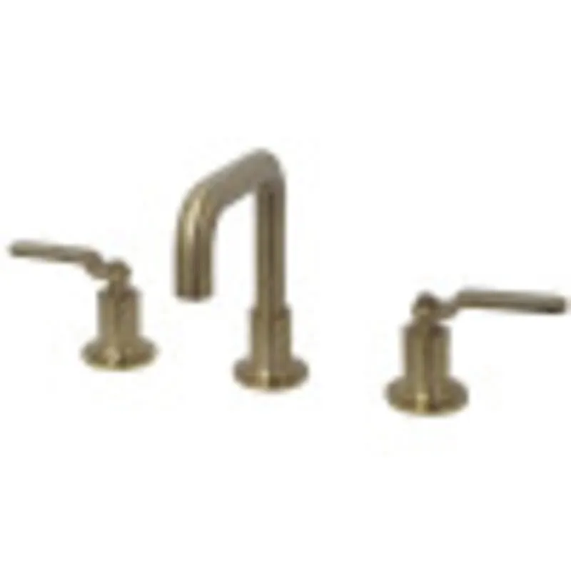 Kingston Brass KS142KLBB Whitaker Widespread Bathroom Faucet with Push Pop-Up, Brushed Brass Hassle-Free Returns