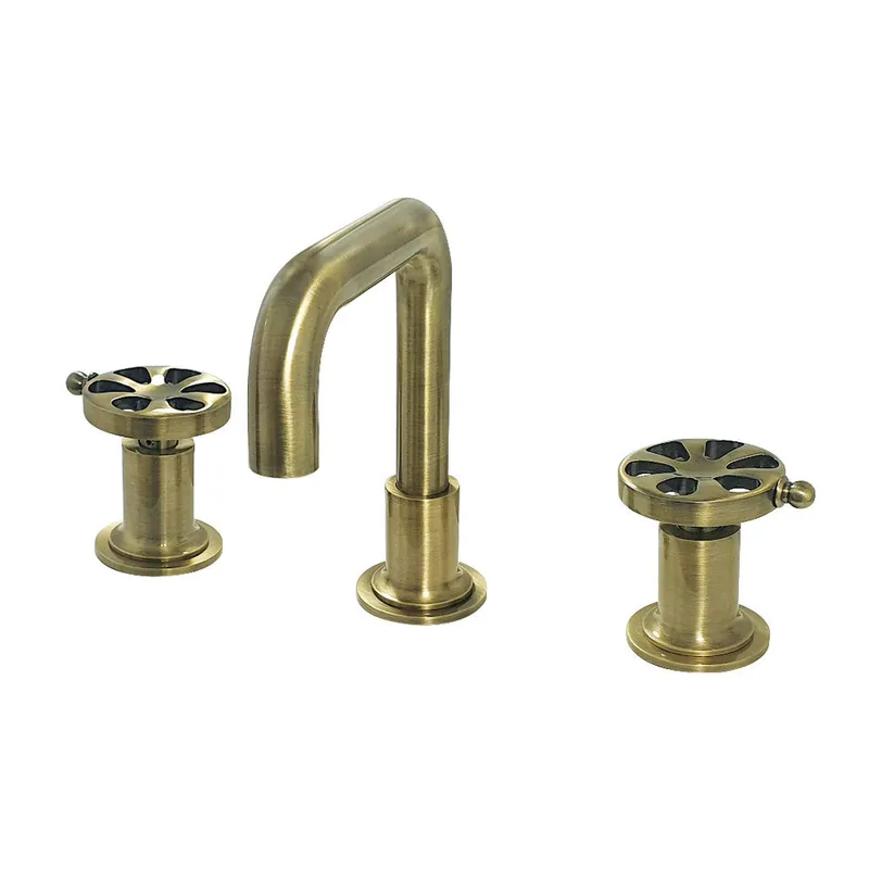 No Minimum Order Kingston Brass KS142RXAB Belknap Widespread Bathroom Faucet with Push Pop-Up, Antique Brass