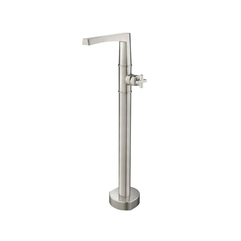 Save Now Flusso Faucets Serie 240 39" Brushed Nickel PVD Freestanding Floor-Mounted Bathtub Filler With 0.75" NPT Connection Valve