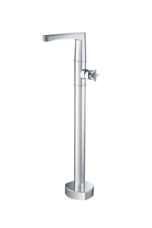 Cheap Flusso Faucets Serie 240 39" Chrome Freestanding Floor-Mounted Bathtub Filler With 0.75" NPT Connection Valve