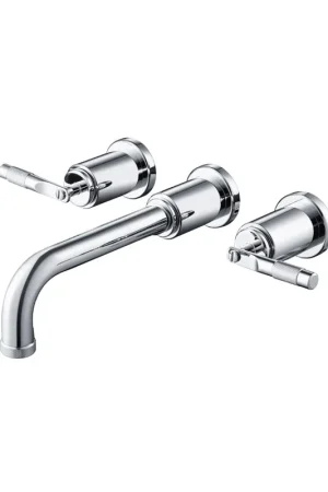 Buy Direct Flusso Faucets Serie 250 8" Three-Hole Chrome Wall-Mounted Bathtub Faucet