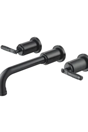 Express Delivery Flusso Faucets Serie 250 8" Three-Hole Matte Black Wall-Mounted Bathtub Faucet With 0.50" Rough-In Valve