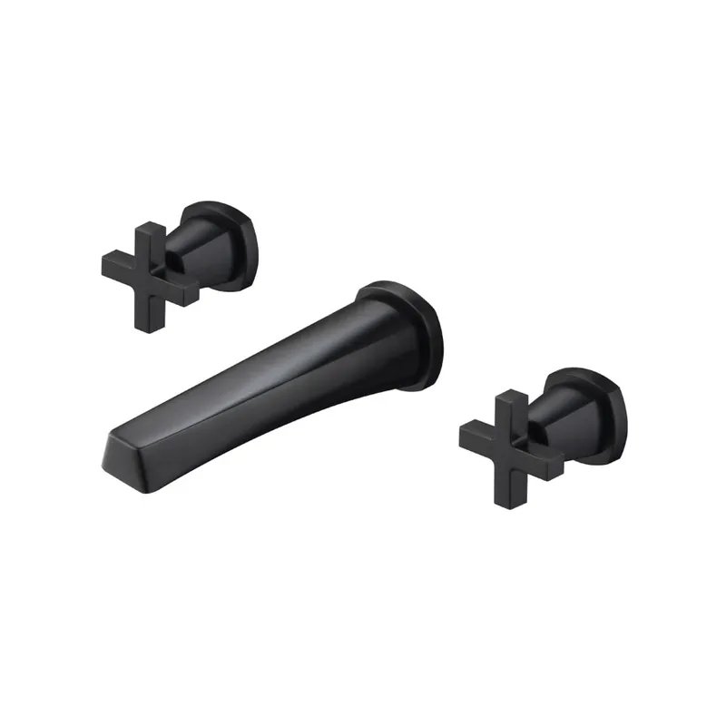 Flusso Faucets Serie 240 9" Three-Hole Matte Black Wall-Mounted Bathtub Faucet Sale