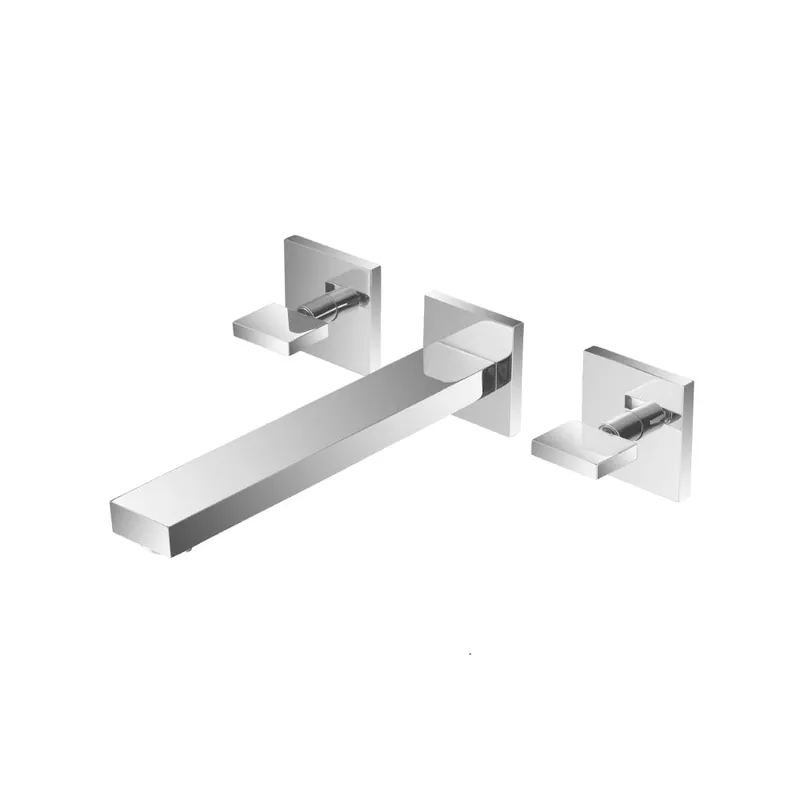 Same Day Shipping Flusso Faucets Serie 160 10" Three-Hole Polished Nickel PVD Wall-Mounted Bathtub Faucet