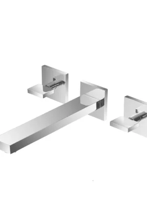 Authentic Flusso Faucets Serie 160 10" Three-Hole Chrome Wall-Mounted Bathtub Faucet
