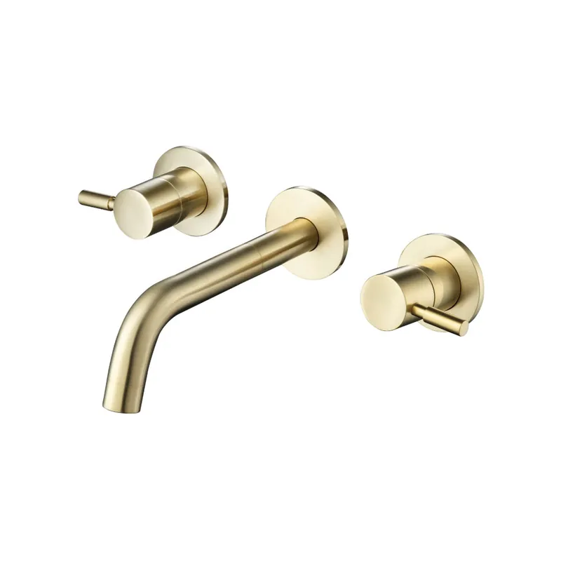 Flusso Faucets Serie 100 8" Three-Hole Satin Brass PVD Wall-Mounted Bathtub Faucet Popular