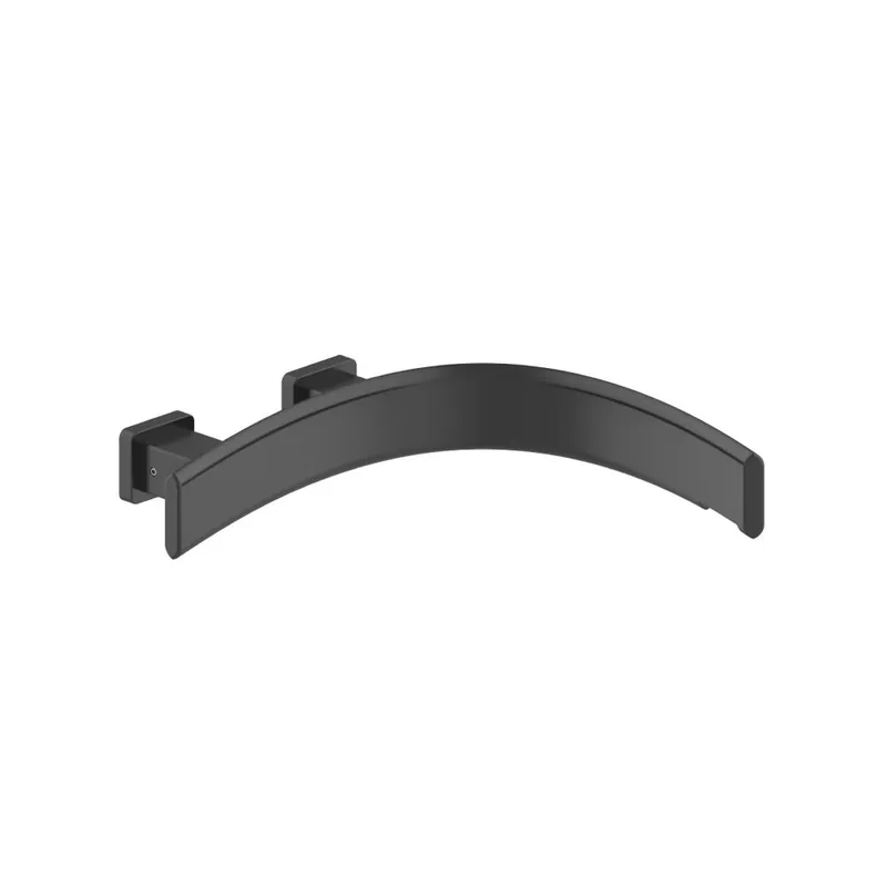 Flusso Faucets Curve 11" Matte Black Touchless Right Facing Curvature Solid Brass Wall-Mounted Bathroom Sink Faucet Popular