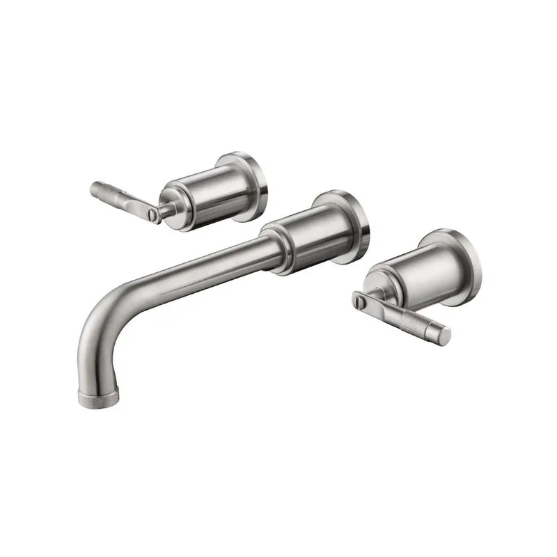 Flusso Faucets Serie 250 8" Three-Hole Brushed Nickel PVD Wall-Mounted Bathroom Sink Faucet With 0.50" Rough-In Valve Weekend Sale