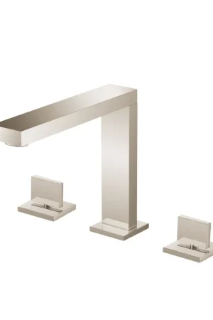 Affordable Flusso Faucets Serie 160 8" Three-Hole Polished Nickel PVD Solid Brass Deck-Mounted Roman Bathtub Faucet
