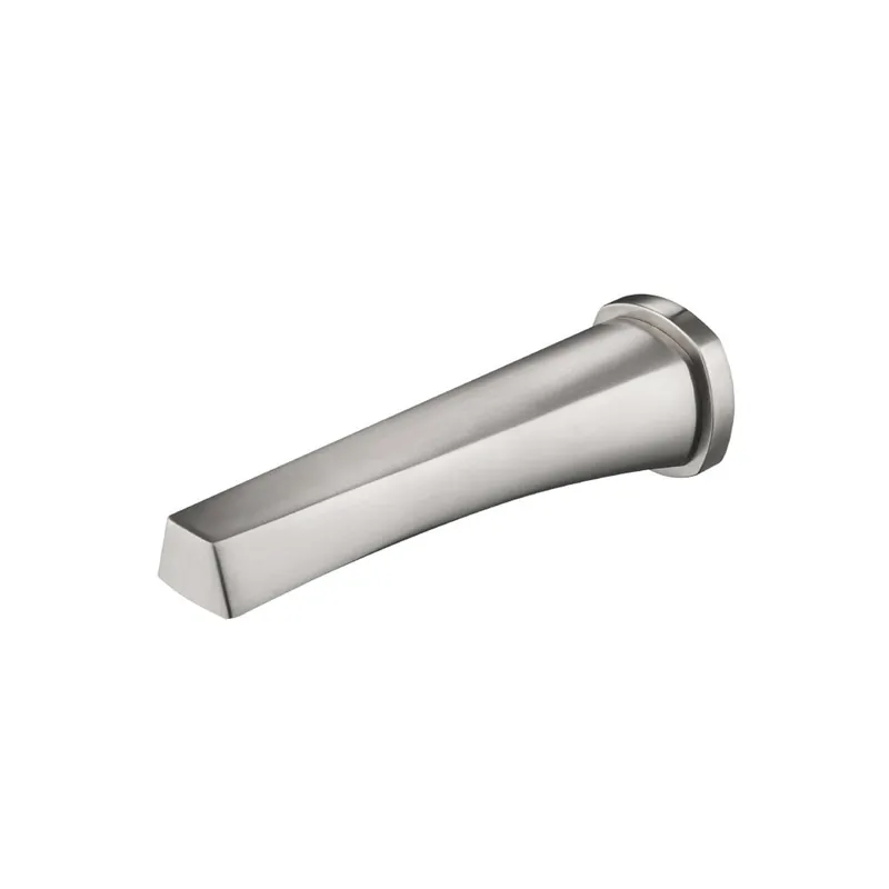 Flusso Faucets Serie 240 10" Single-Hole Brushed Nickel PVD Solid Brass Wall-Mounted Non-Diverting Bathtub Spout Professional Grade