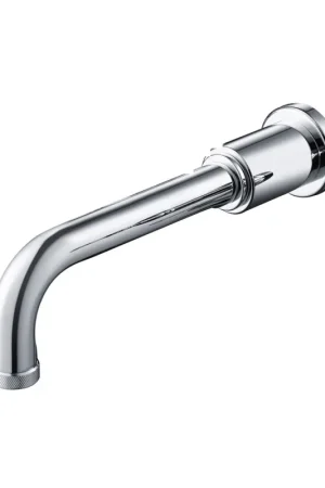 Trending Flusso Faucets Serie 250 9" Single-Hole Chrome Solid Brass Wall-Mounted Non-Diverting Bathtub Spout