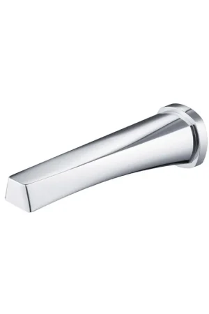 Viral Flusso Faucets Serie 240 10" Single-Hole Chrome Solid Brass Wall-Mounted Non-Diverting Bathtub Spout