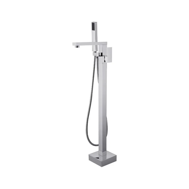 Ratel 7" x 37" Brushed Nickel Floor-Mounted Bathtub Faucet With Hand Shower Buy Direct