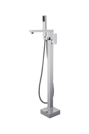 Ratel 7" x 37" Chrome Floor-Mounted Bathtub Faucet With Hand Shower Direct From Factory