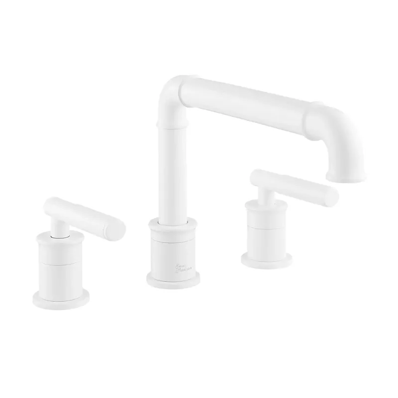 Swiss Madison Avallon 8" Widespread Matte White With Grip Handle and 1.2 GPM Flow Rate Popular