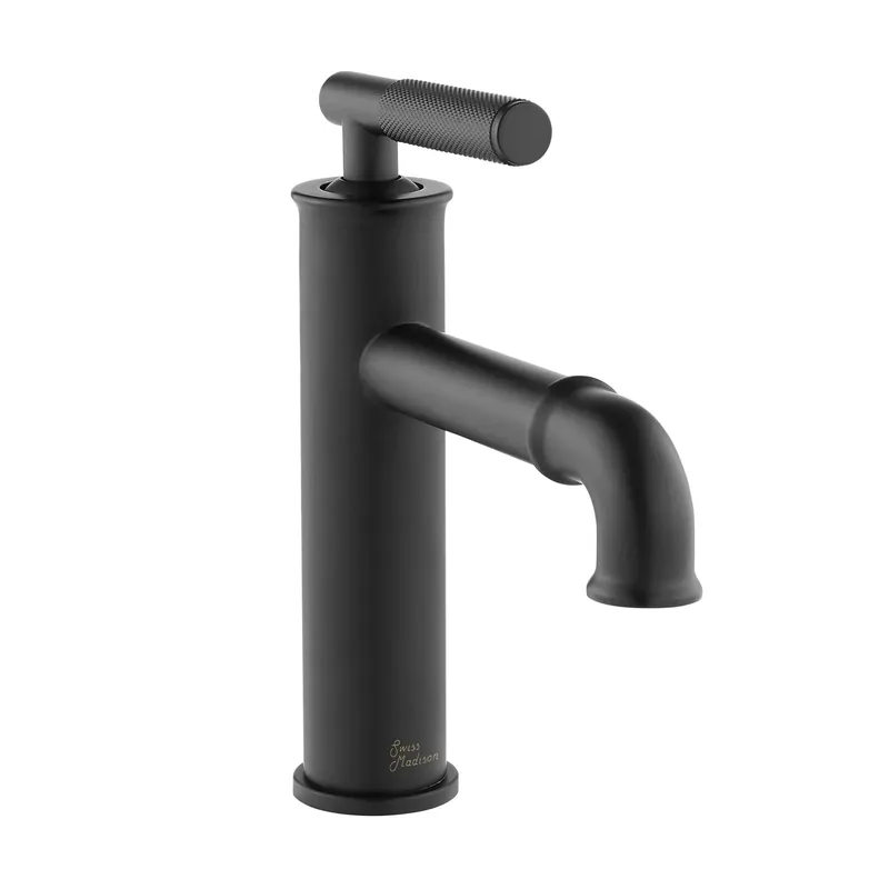 Shop Now Swiss Madison Avallon 8" Single-Handle Matte Black Bathroom Faucet With 1.2 GPM Flow Rate