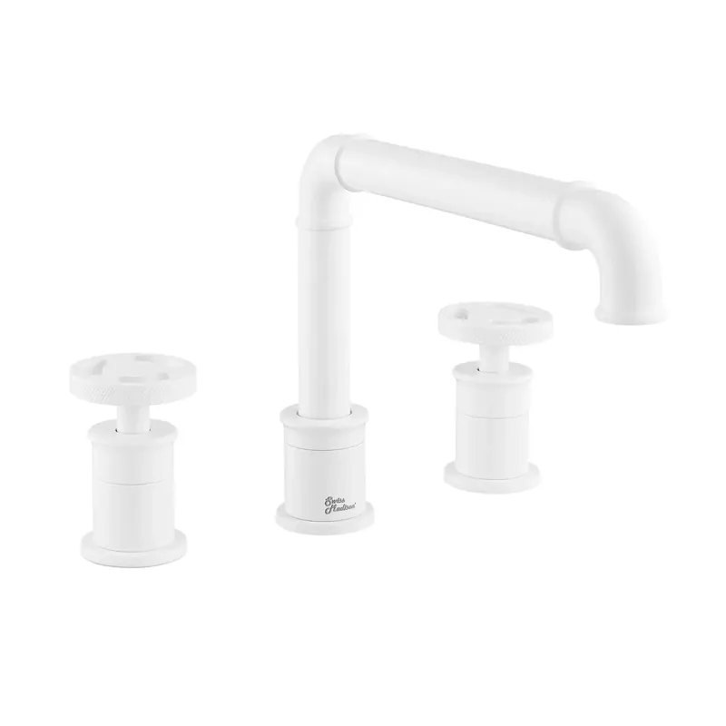 Swiss Madison Avallon 8" Matte White Double-Handle Bathroom Faucet With Wheel Handle and 1.2 GPM Flow Rate Last Chance