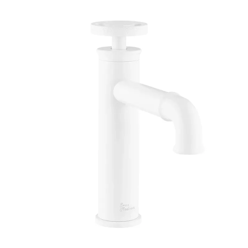 Bulk Order Swiss Madison Avallon 7" Single-Handle Matte White Bathroom Faucet With 1.2 GPM Flow Rate
