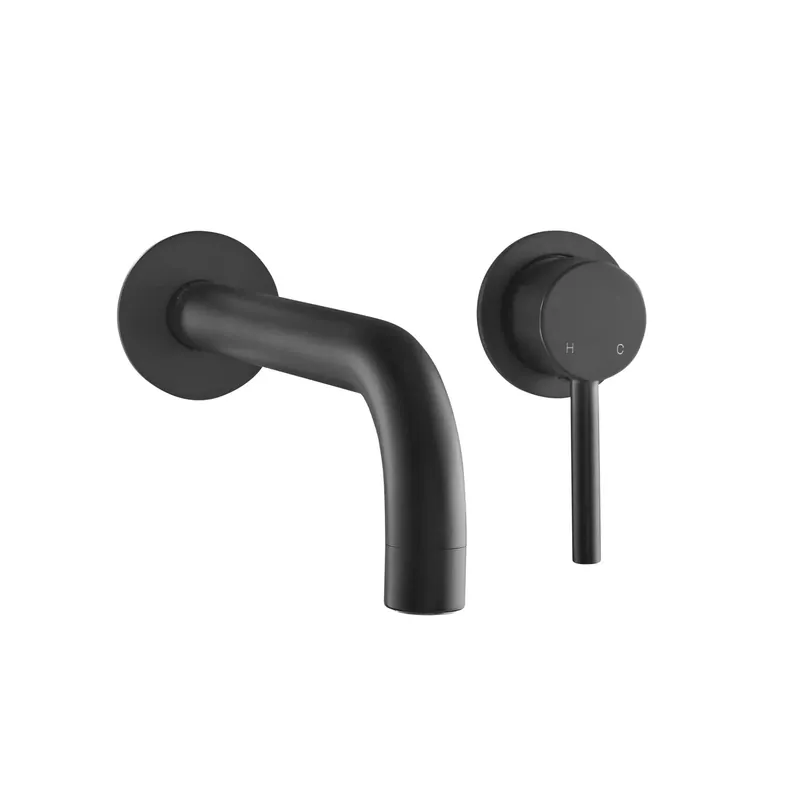 Swiss Madison Ivy 8" Single-Handle Wall-Mounted Matte Black Bathroom Faucet With Lever Handle and 1.2 GPM Flow Rate Markdown