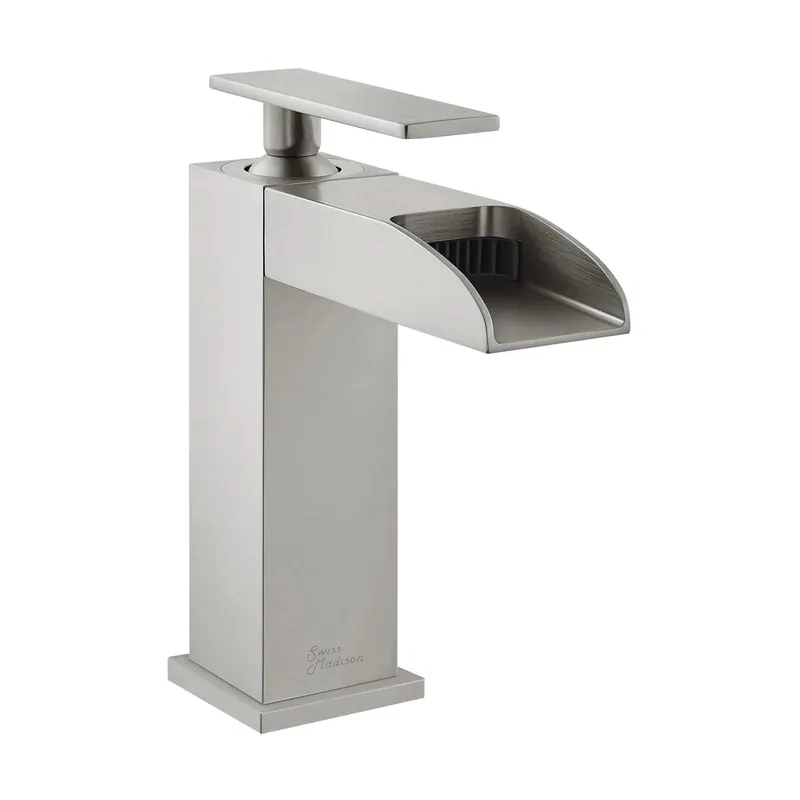 Modern Swiss Madison Concorde 7" Single-Handle Brushed Nickel Waterfall Bathroom Faucet With 1.2 GPM Flow Rate