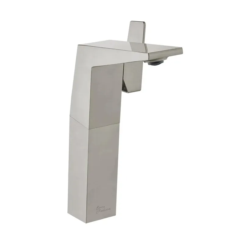 Limited Time Swiss Madison Carré 9" Brushed Nickel Single Hole Bathroom Faucet With Flow Rate of 1.2 GPM