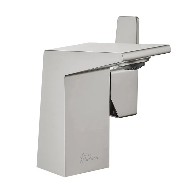 Swiss Madison Carré 6" Brushed Nickel Single Hole Bathroom Faucet With Flow Rate of 1.2 GPM High Quality