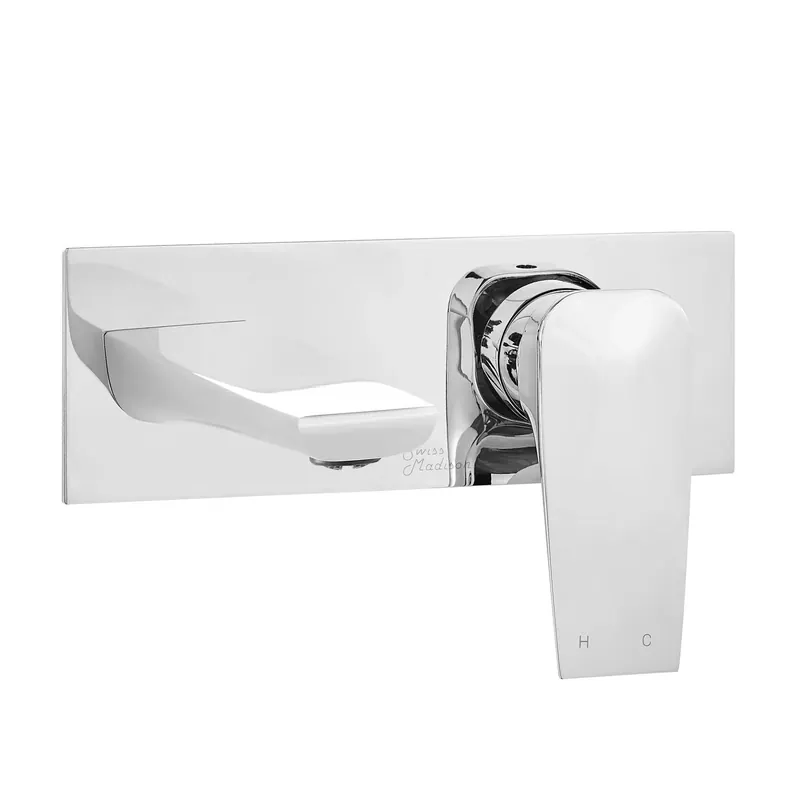 Markdown Swiss Madison Monaco 8" Chrome Two Hole Wall-Mounted Bathroom Faucet With Single Lever Handle and 1.2 GPM Flow Rate